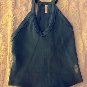 Blue free people movement v neck racer back tank top brand new never worn